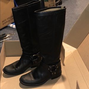 Frye Phillip Harness tall black boots